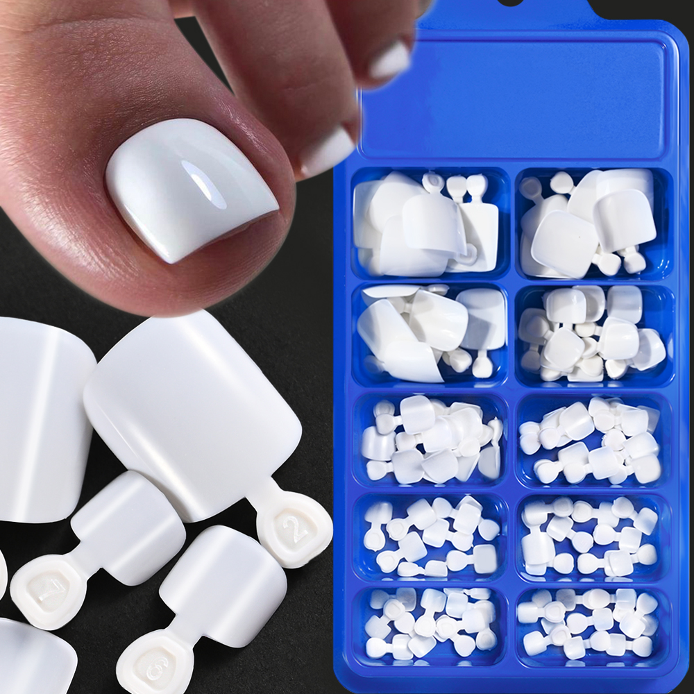 Nail Art Extension - 100PCS Short Square False Toenail Tips