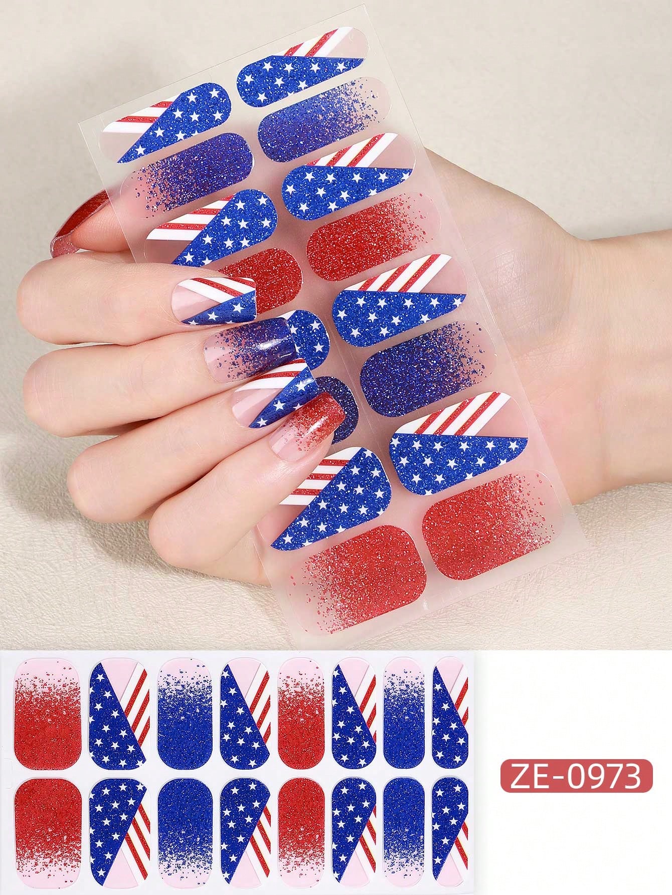 Nail Art Ombre - Coral Pink Nail Stickers, Waterproof Nail