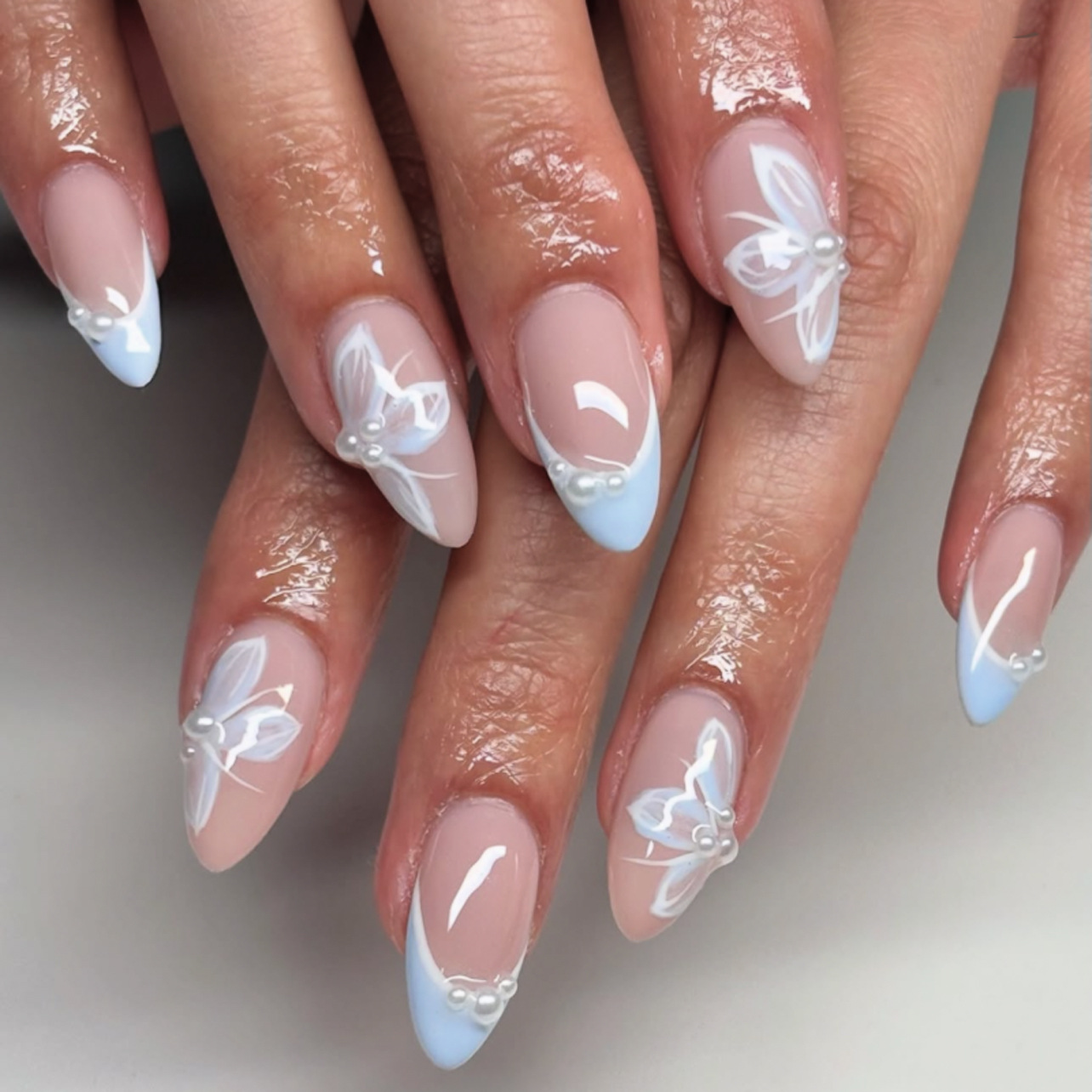 Nail Art Full Design - 24Pcs Yellow Floral French Design Stick