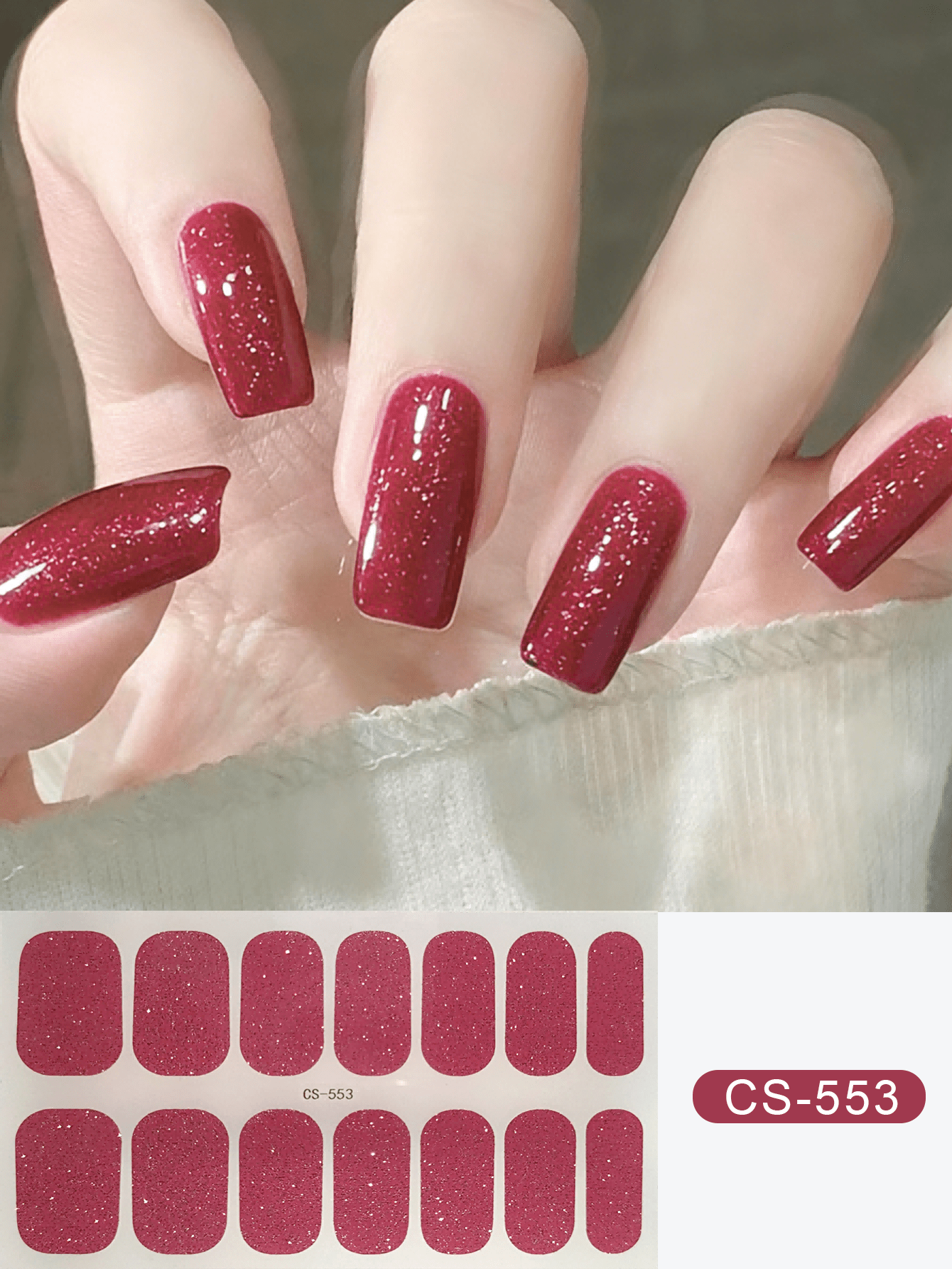 Nail Art Ombre - Coral Pink Nail Stickers, Waterproof Nail