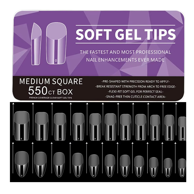 Nail Art Extension - 550 Medium and Short Almond-Shaped French