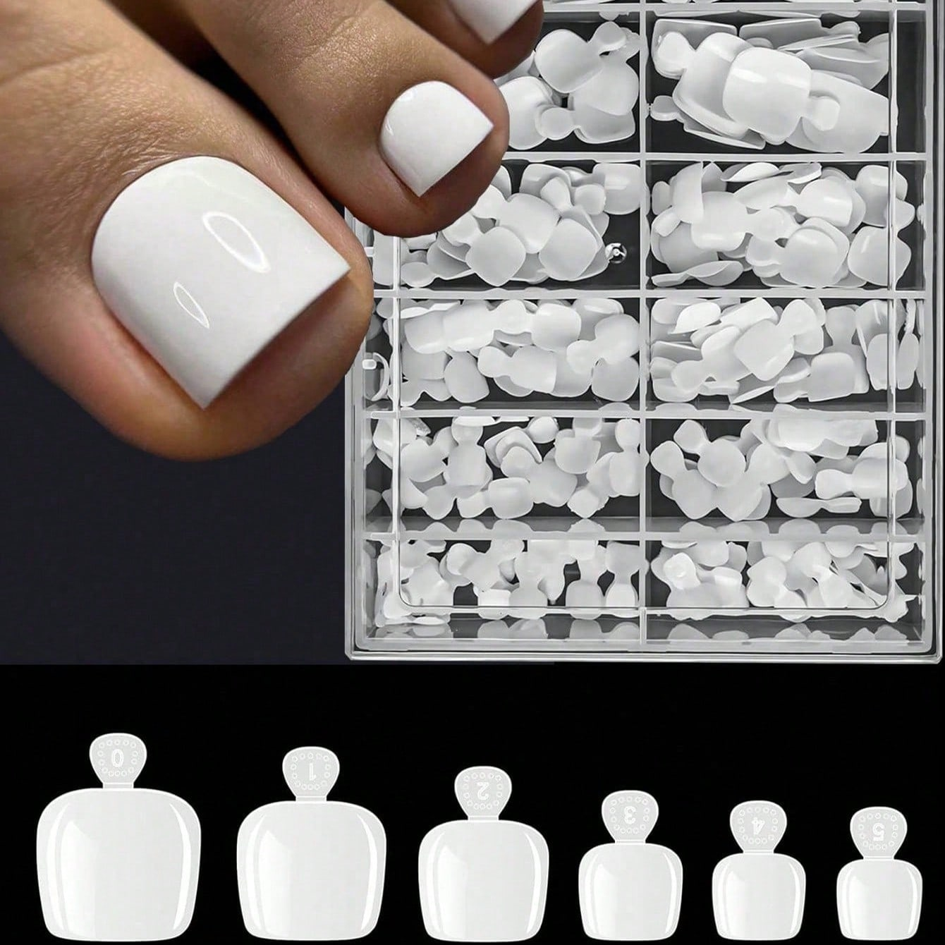 Nail Art Full Design - 120pcs False Toe Nail Tips 12