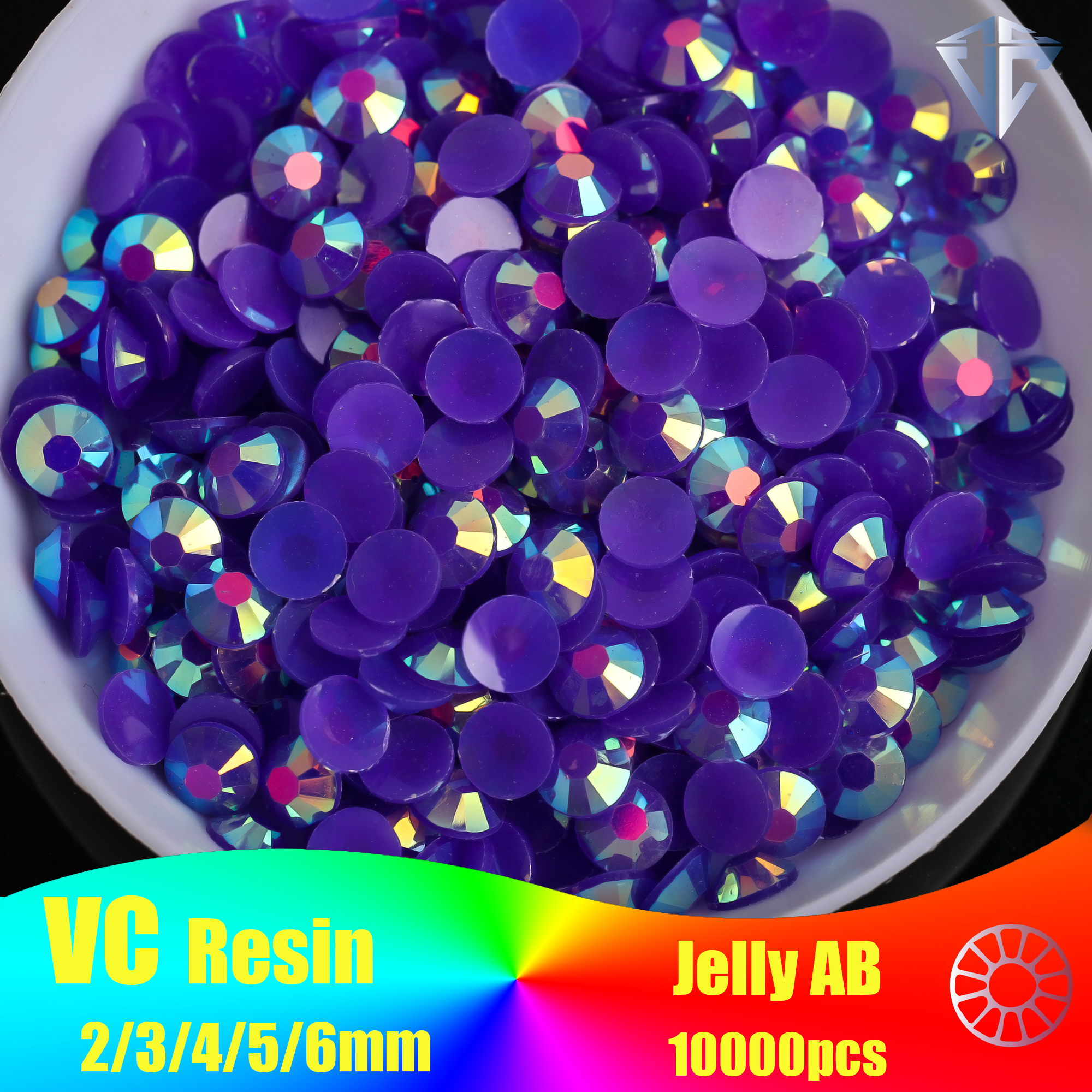 Nail Art Fuchsia - Jelly AB Purple Resin Rhinestone Bulk