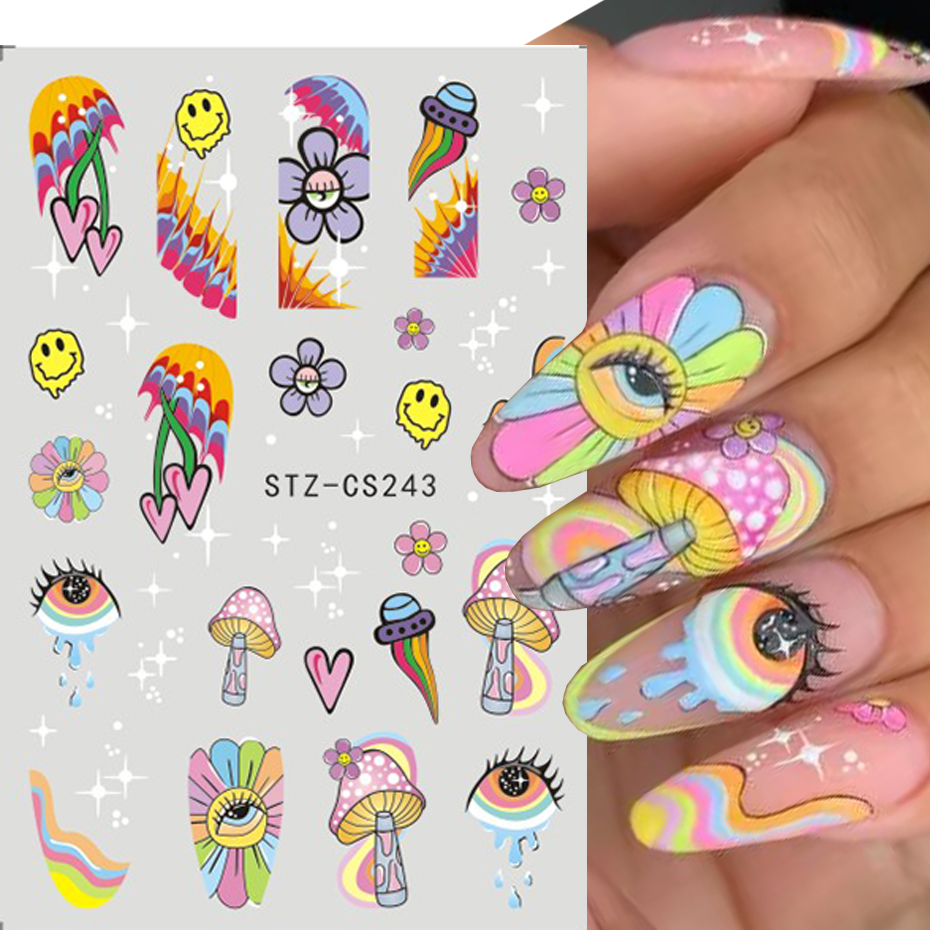 9pcs Evil Eye Flower Nail Stic – Nail Art Full Design recenzja i cena