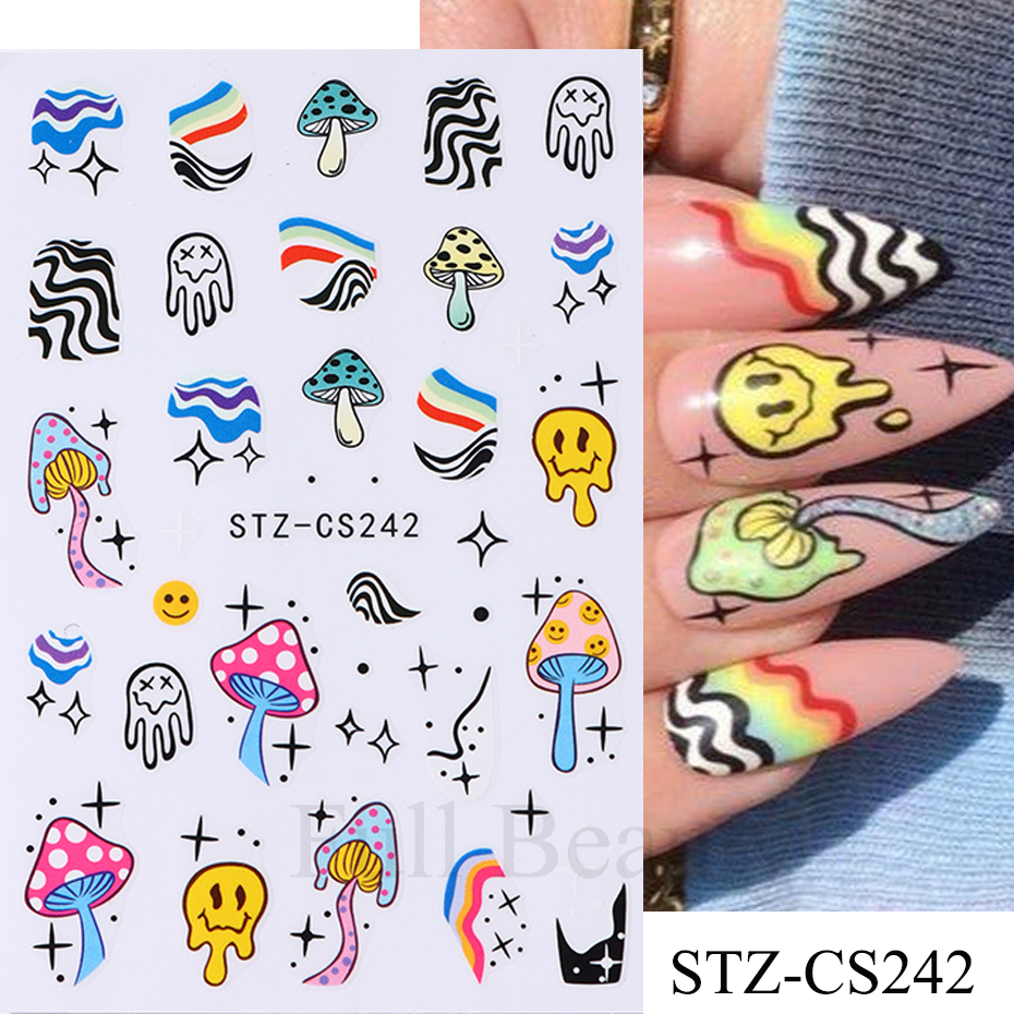 9pcs Evil Eye Flower Nail Stic – Nail Art Full Design recenzja i cena