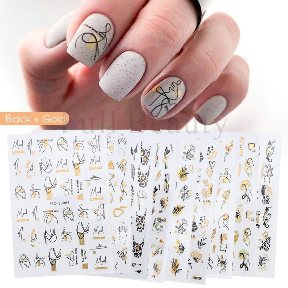 9pcs Nail Stickers Set Mixed D – Nail Art Full Design recenzja i cena