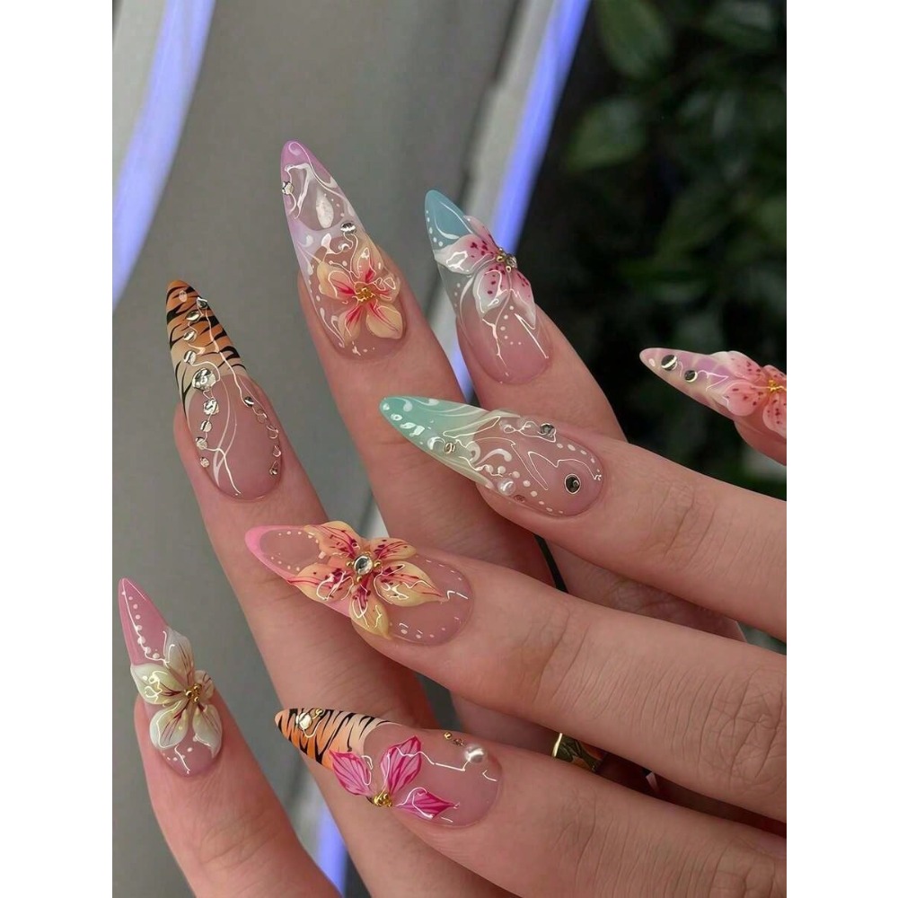 24pcs Western Style Almond Sha – Nail Art Ombre recenzja i cena