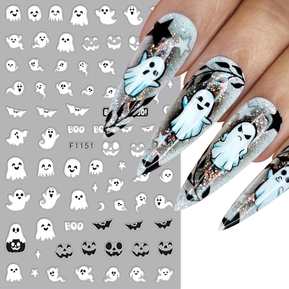 2pcs Luminous Halloween Spooky – Nail Art Full Design recenzja i cena