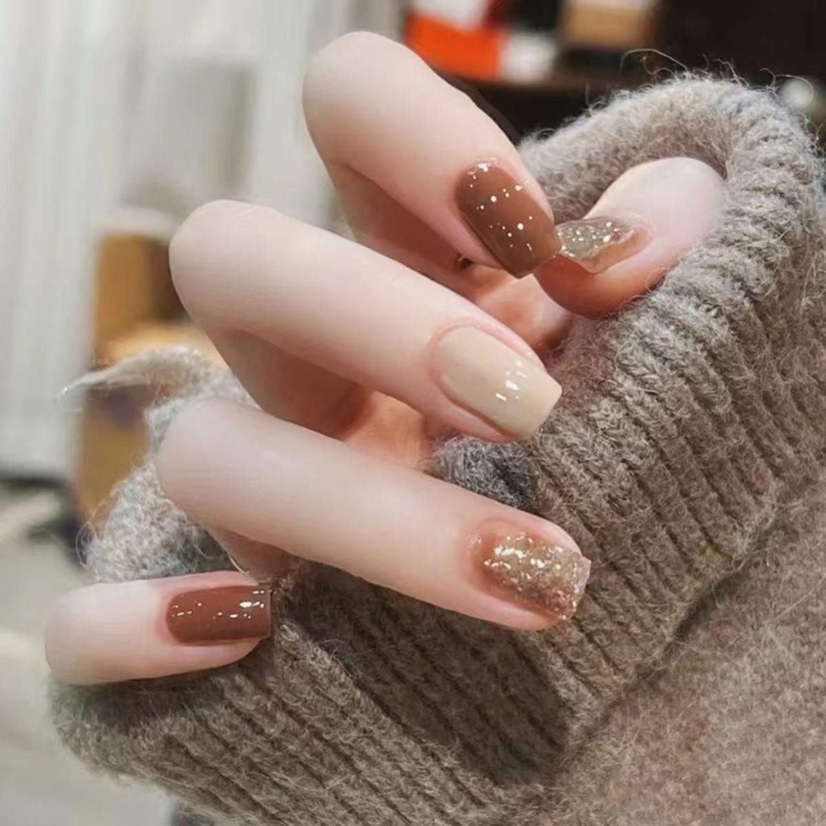 24Pcs Caramel Brown Ombre Glit – Nail Art Ombre recenzja i cena