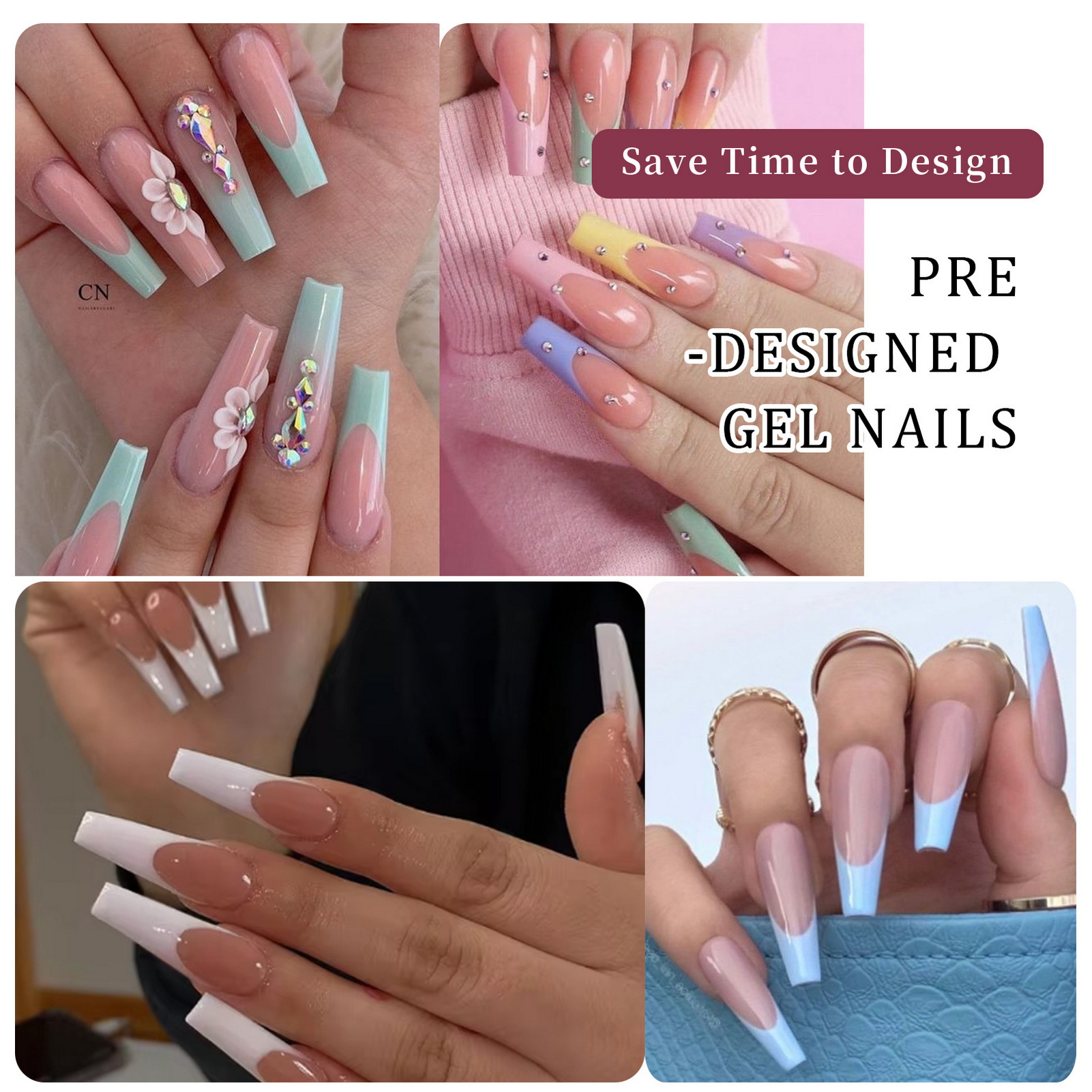 288Pcs Colorful French Tips Fa – Nail Art Extension recenzja i cena