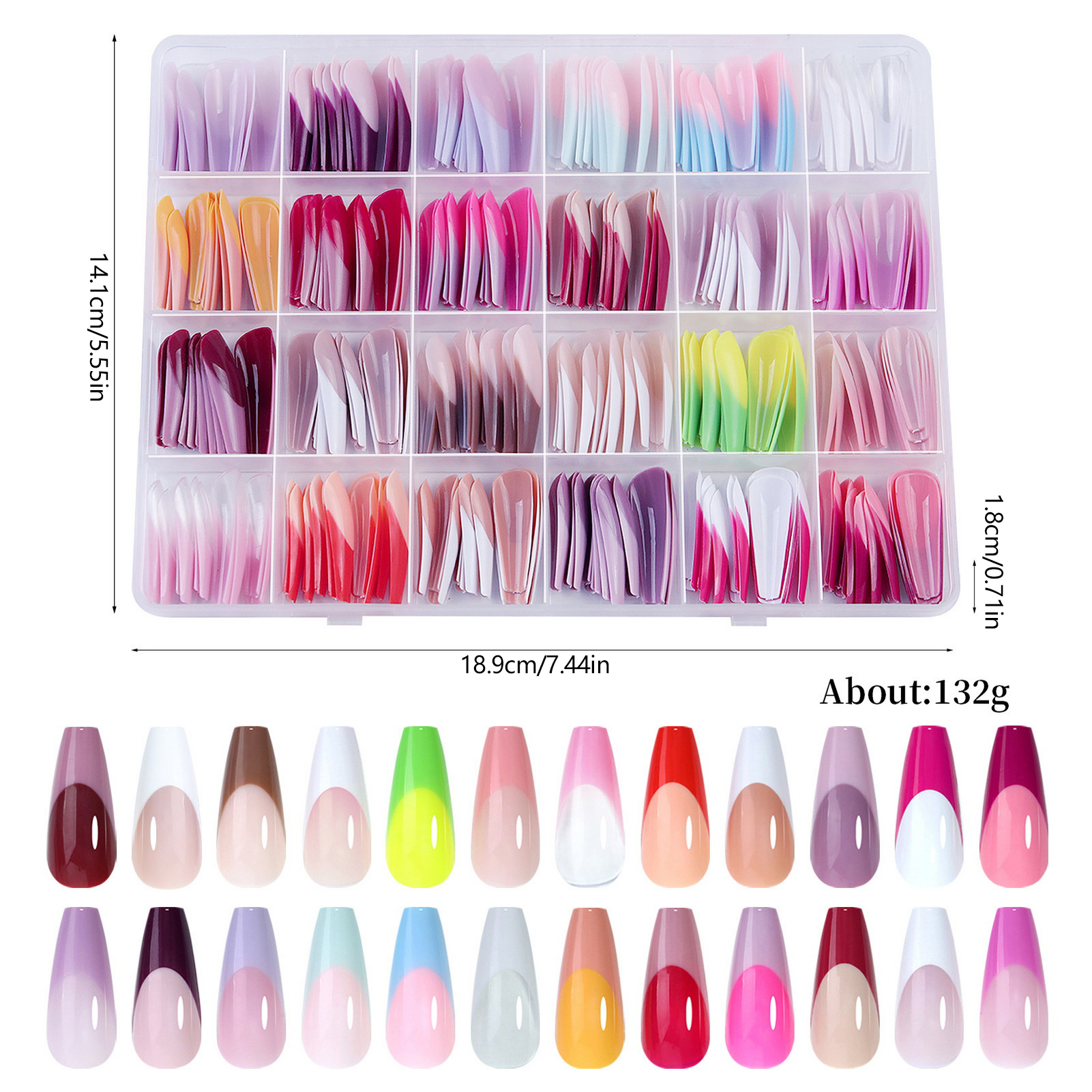 288Pcs Colorful French Tips Fa – Nail Art Extension recenzja i cena