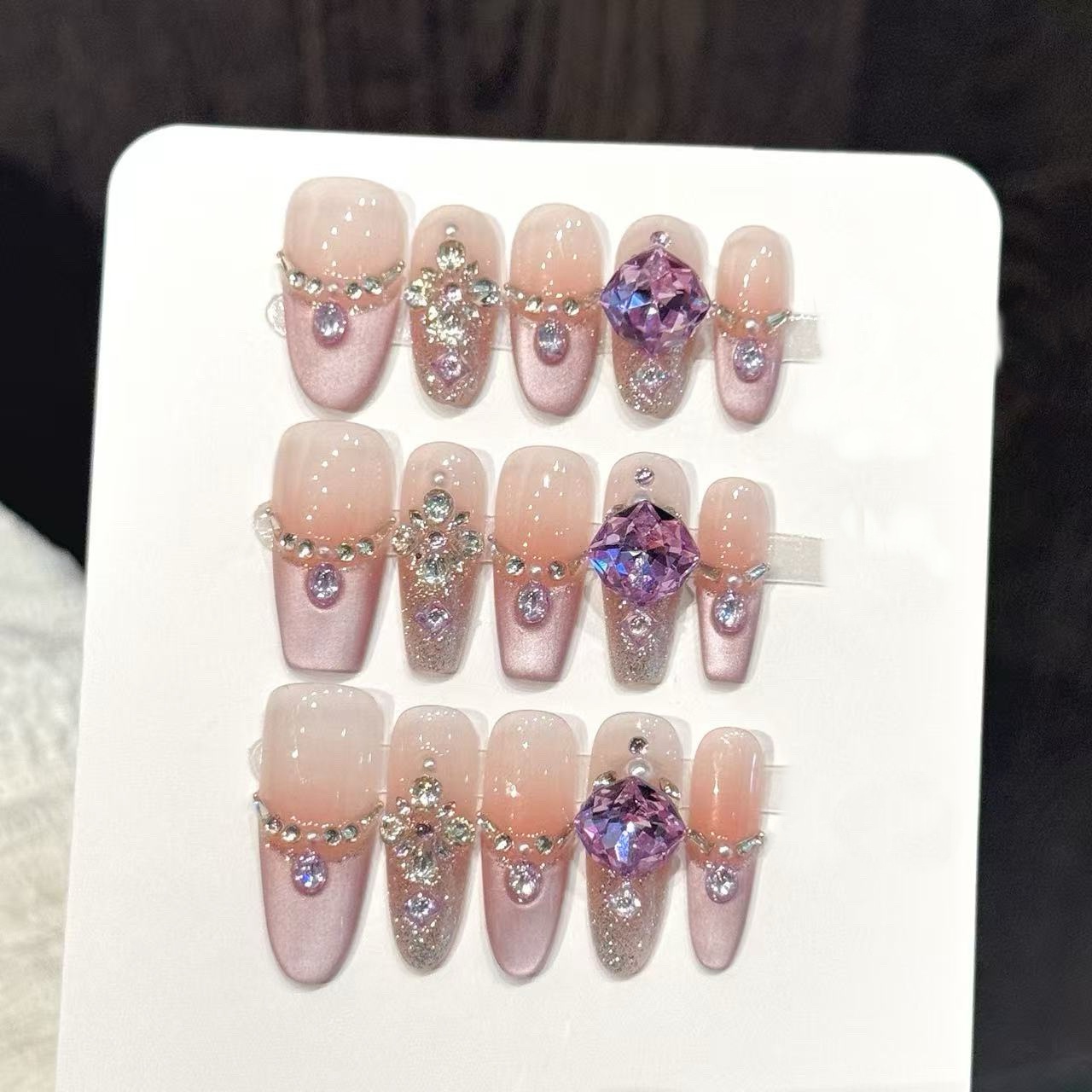 10pcs Pure Hand Pressed Coffin – Nail Art French recenzja i cena