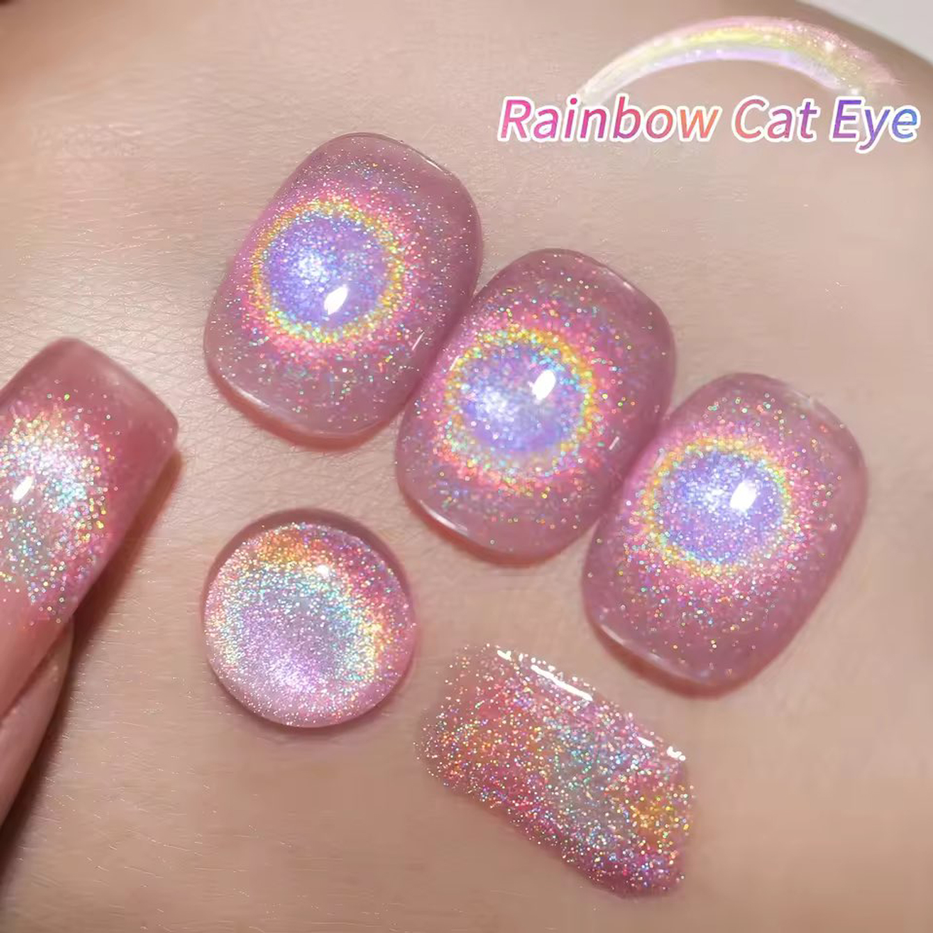 1-10pcs 10ml Pink Rainbow Magn – Nail Art Cat Eye Pink recenzja i cena