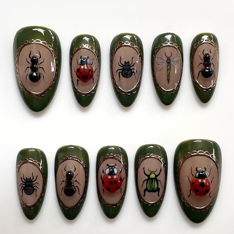 24Pcs Short French Almond Pres – Nail Art Full Design recenzja i cena