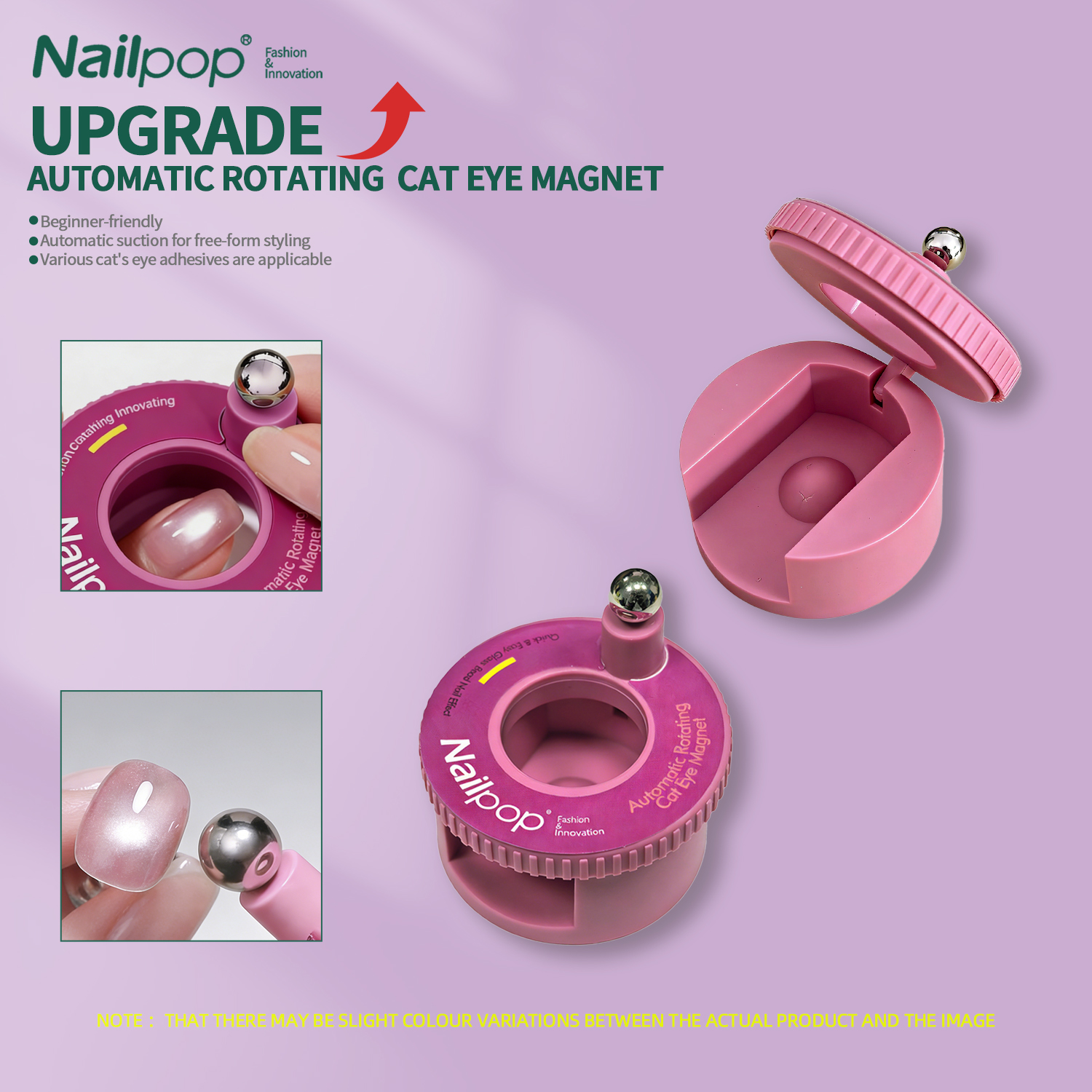 Nailpop Automatic Rotating Cat – Nail Art Cat Eye Pink recenzja i cena