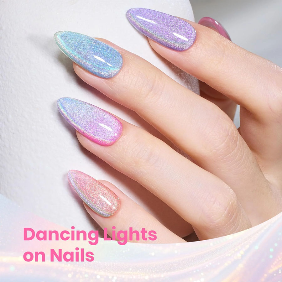 QAZIXU 1/6 Pcs Rainbow Cat Eye – Nail Art Cat Eye Pink recenzja i cena