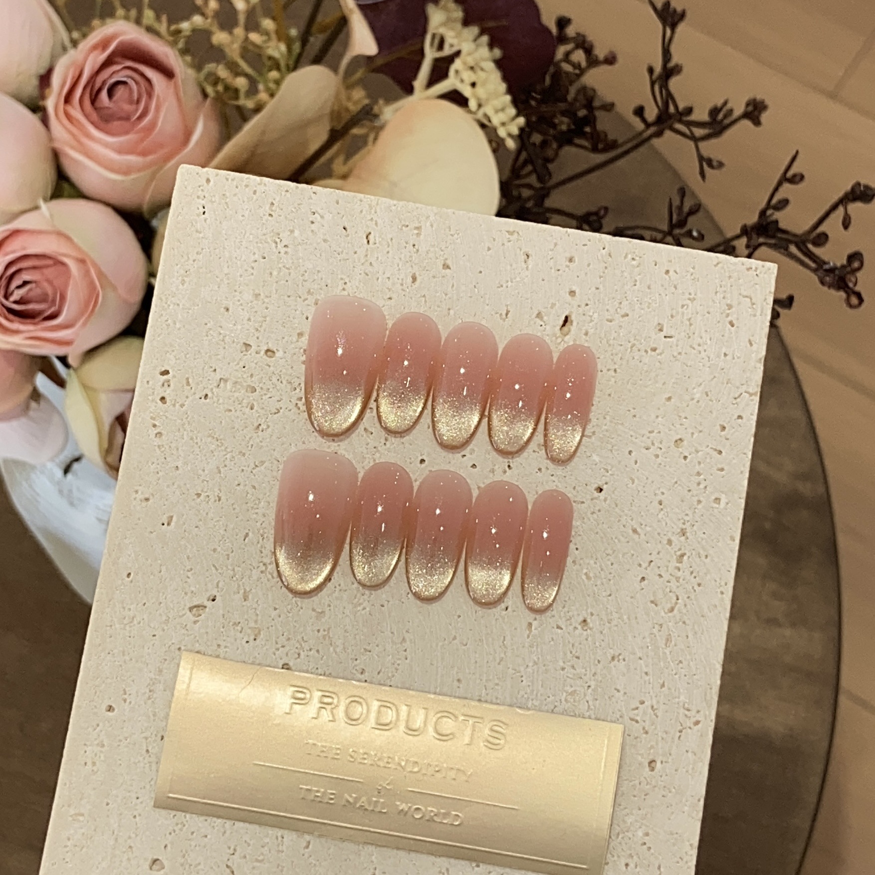 10Pcs Gradient Nude Pink False – Nail Art Cat Eye Pink recenzja i cena