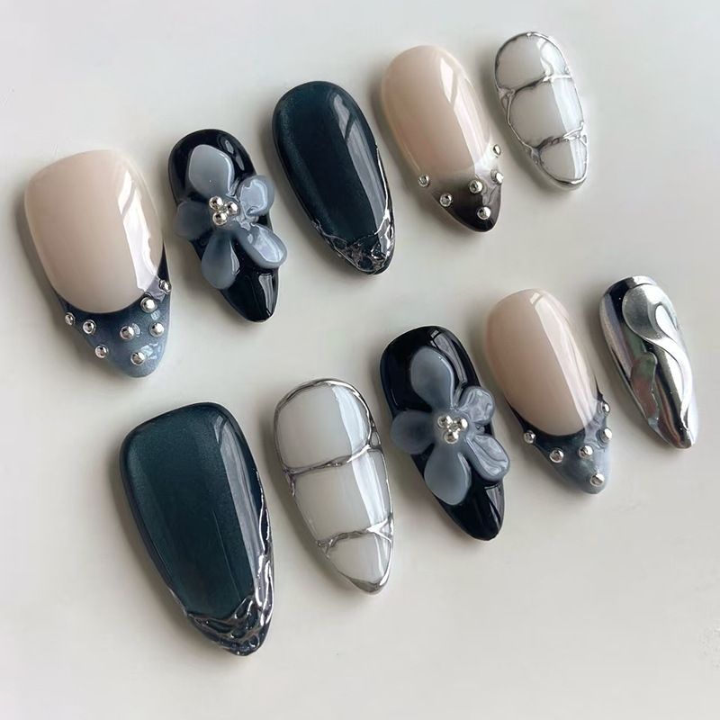 24pcs Flower Long Almond Press – Nail Art Full Design recenzja i cena