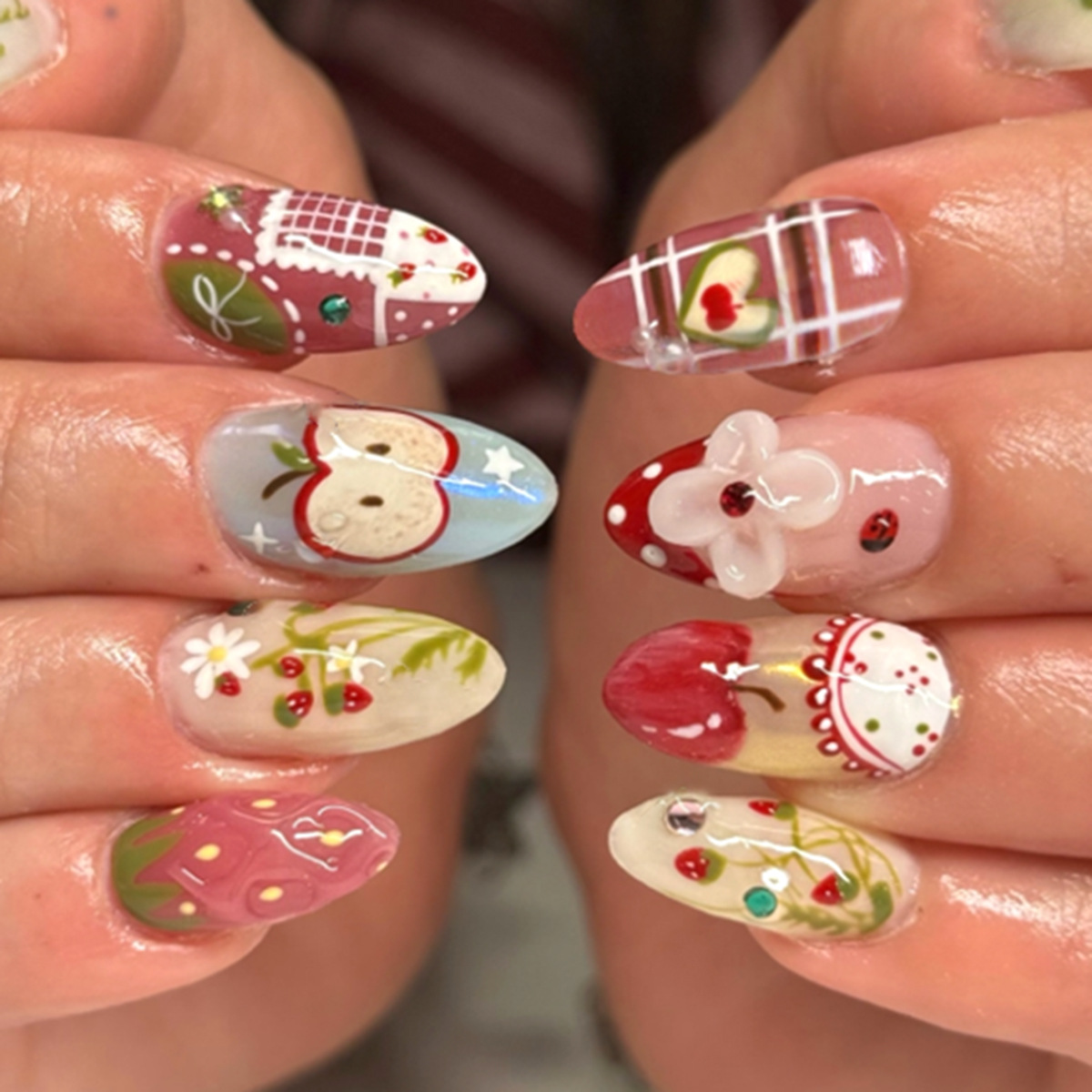 24pcs Flower Long Almond Press – Nail Art Full Design recenzja i cena