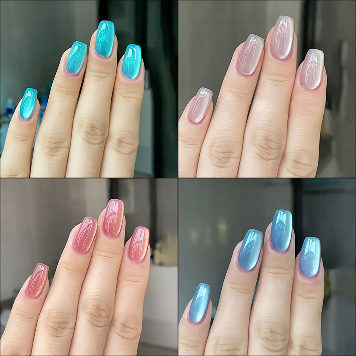 24pcs/30pcs short square balle – Nail Art Cat Eye Pink recenzja i cena