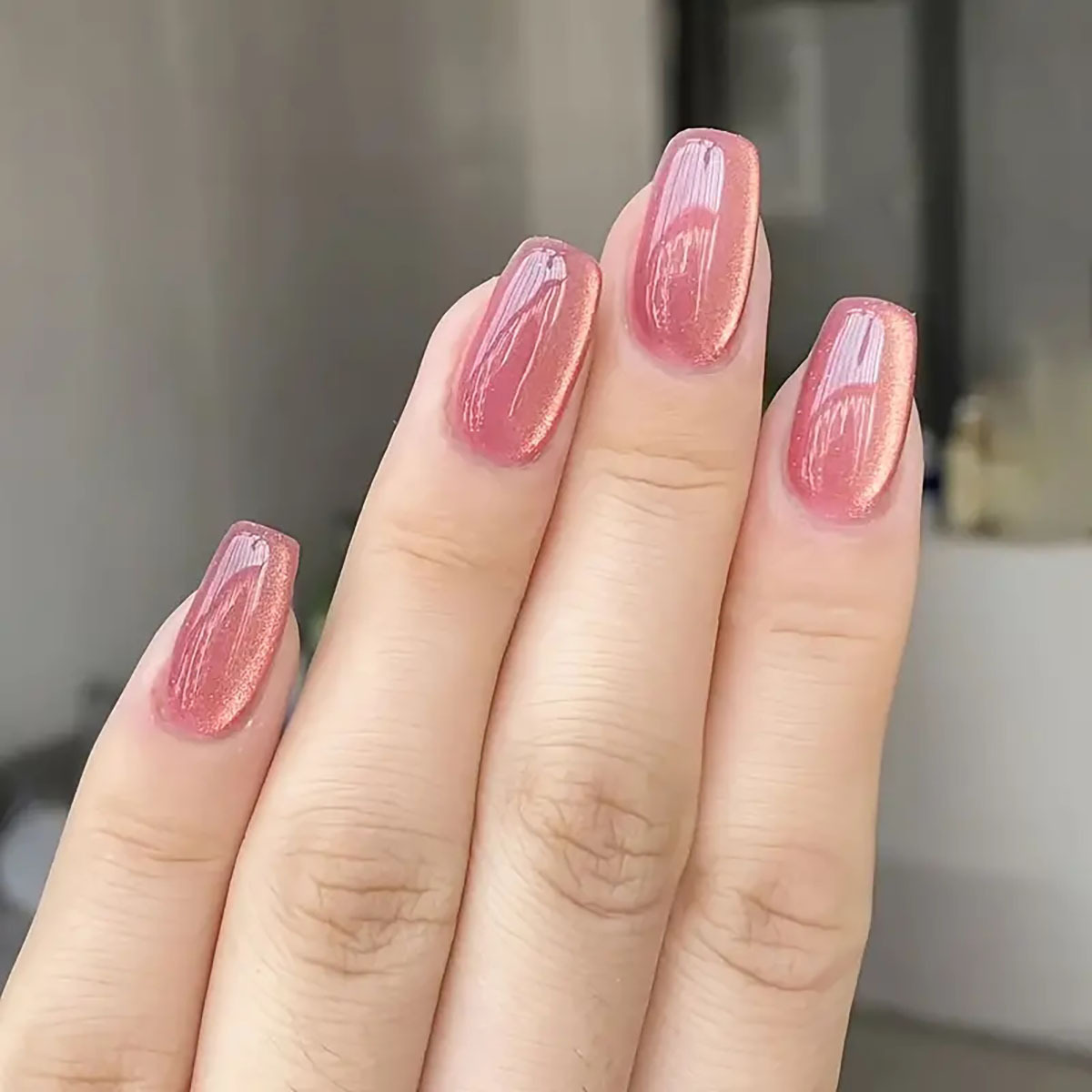 24pcs/30pcs short square balle – Nail Art Cat Eye Pink recenzja i cena