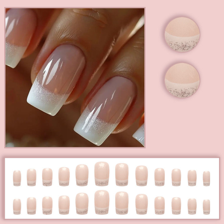 24pcs/set Medium Square fake n – Nail Art French recenzja i cena
