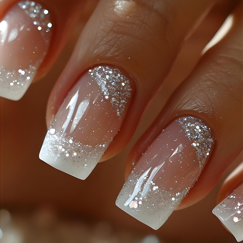 24pcs/set Medium Square fake n – Nail Art French recenzja i cena