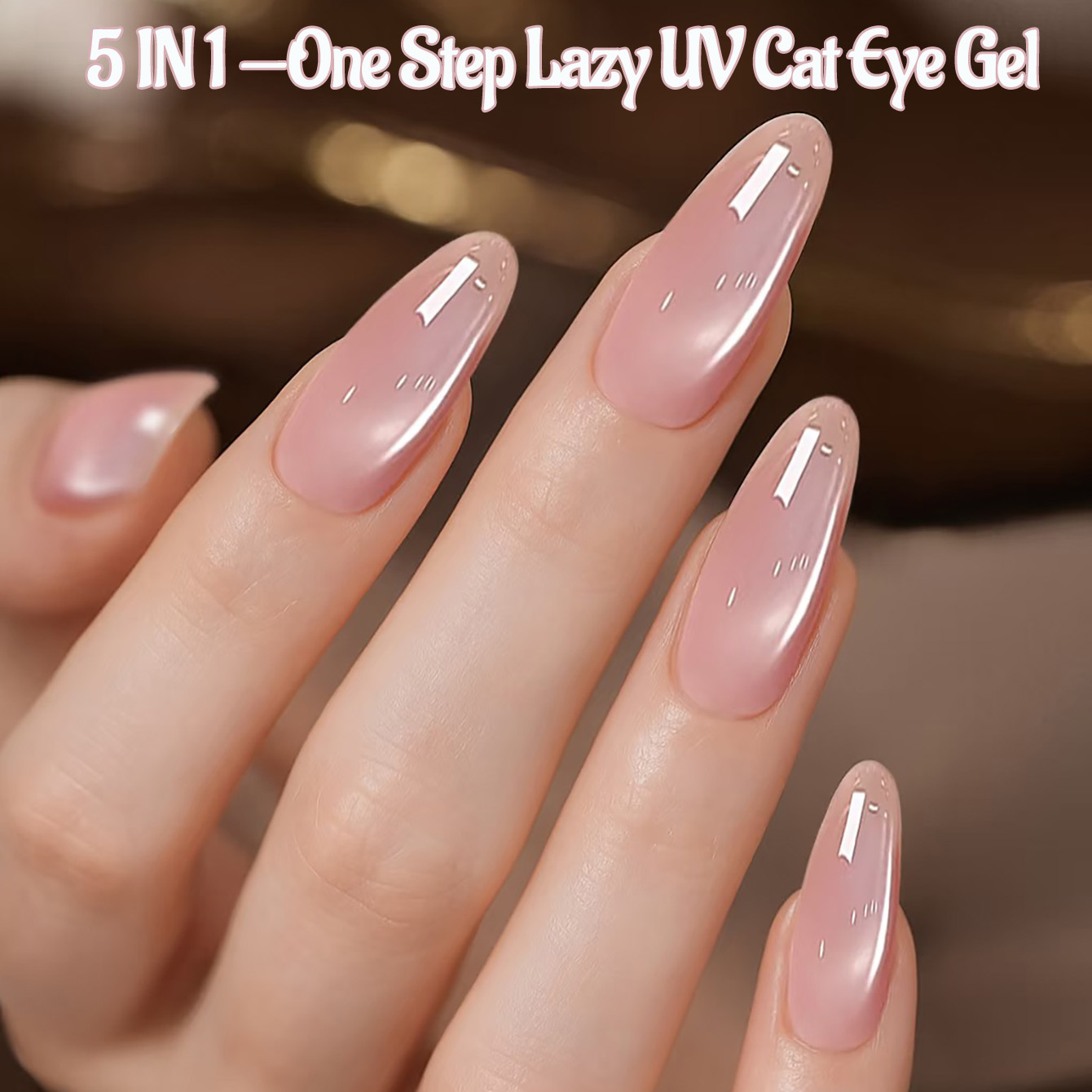 1pcs PSK Ice Transparent Pink  – Nail Art Cat Eye Pink recenzja i cena