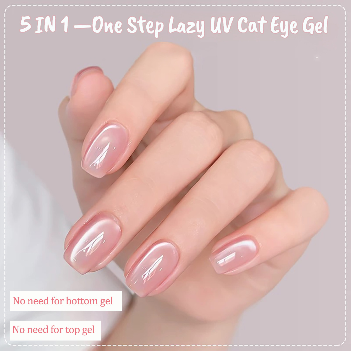 1pcs PSK Ice Transparent Pink  – Nail Art Cat Eye Pink recenzja i cena
