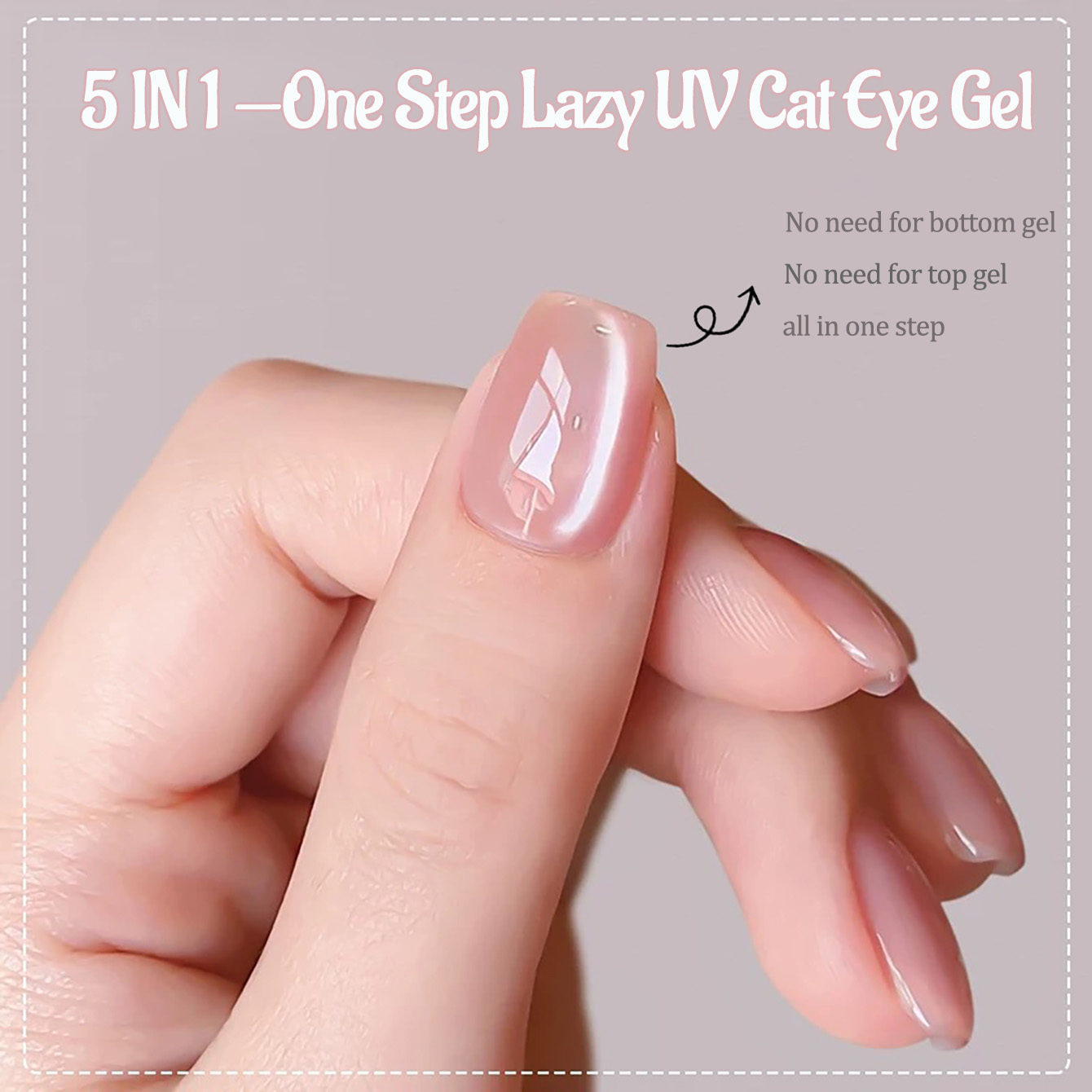1pcs PSK Ice Transparent Pink  – Nail Art Cat Eye Pink recenzja i cena