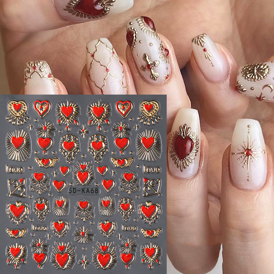 2pcs 3D Heart Sun Star Nail Ar – Nail Art Full Design recenzja i cena