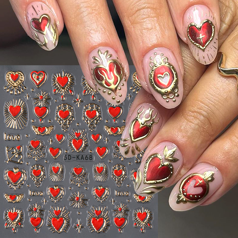 2pcs 3D Heart Sun Star Nail Ar – Nail Art Full Design recenzja i cena