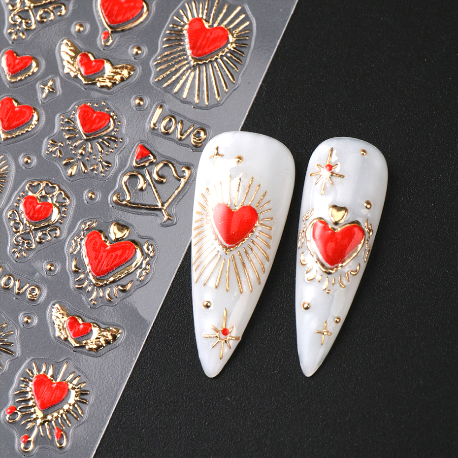 2pcs 3D Heart Sun Star Nail Ar – Nail Art Full Design recenzja i cena