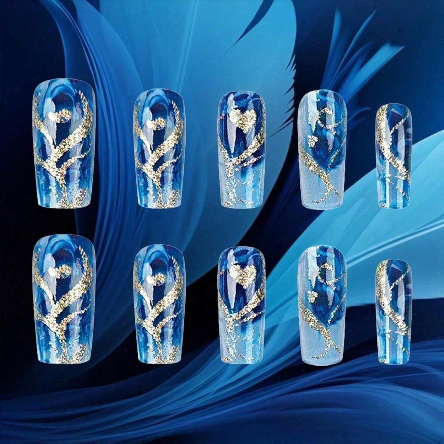 Gold Curve Sea Wave Press On N – Nail Art Ombre recenzja i cena