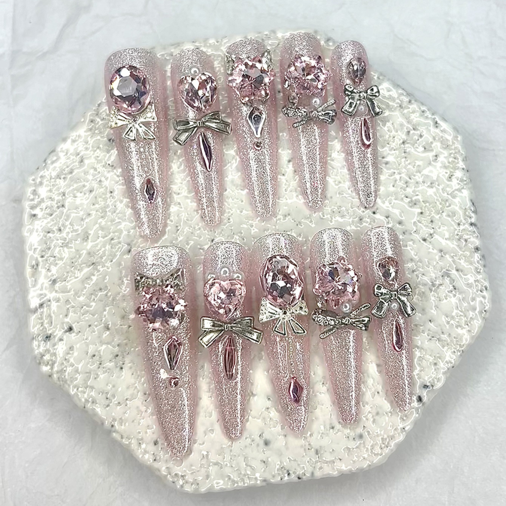 Luxury Pink Cat Eye Glitter St – Nail Art Cat Eye Pink recenzja i cena