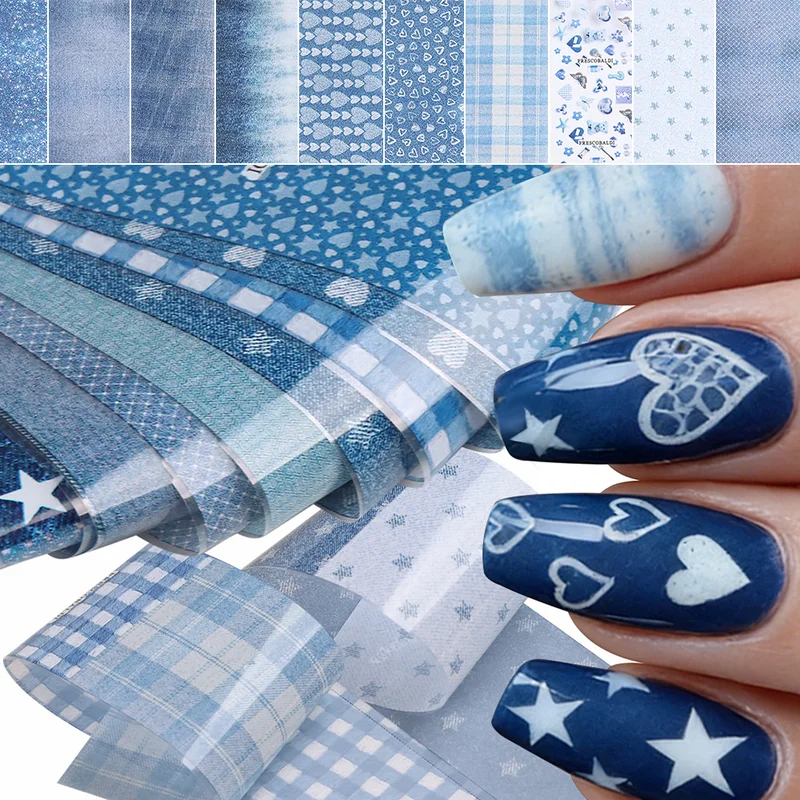 10Sheets Blue Denim Nail Trans – Nail Art Denim recenzja i cena