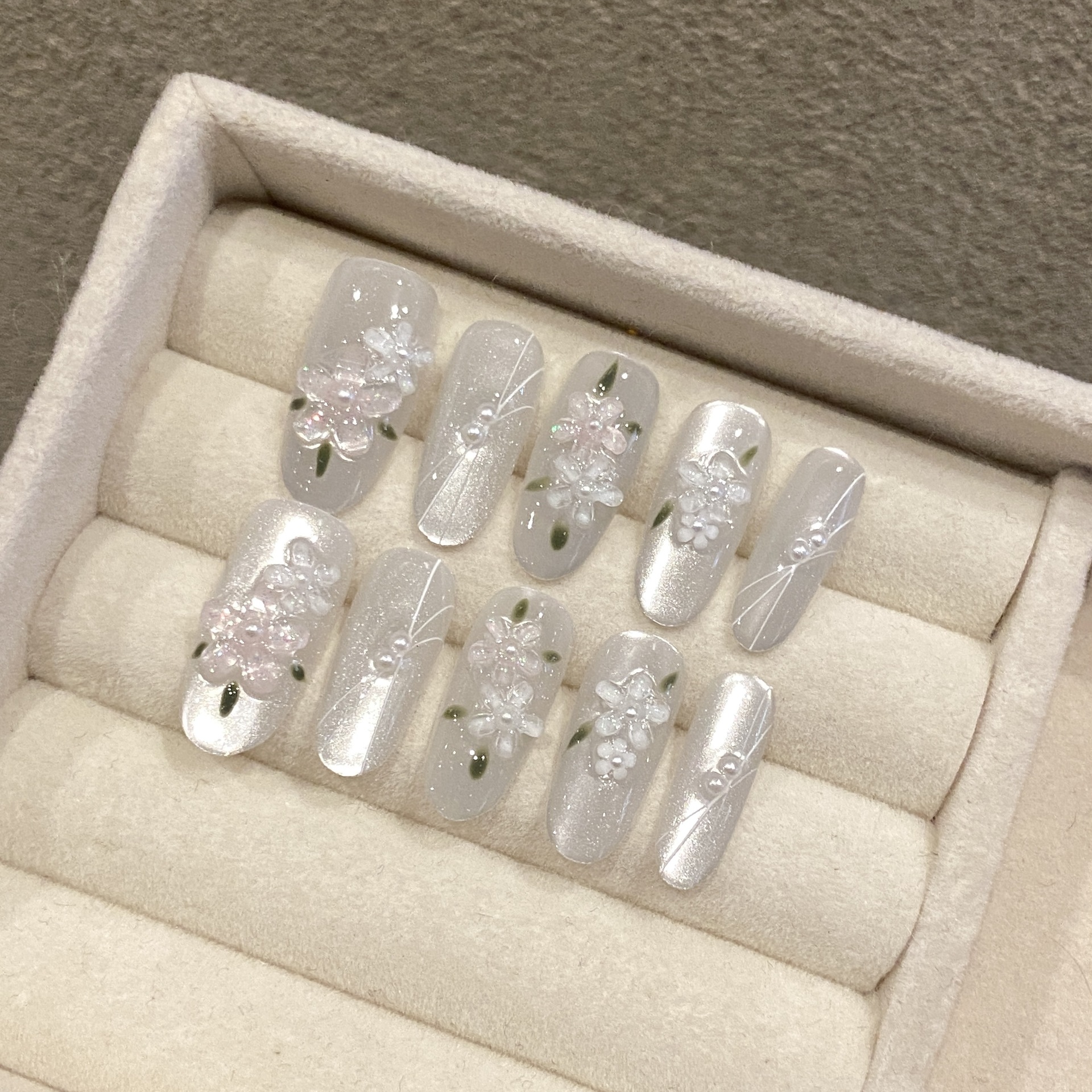 10pcs Glitter Sliver Press On  – Nail Art Full Design recenzja i cena