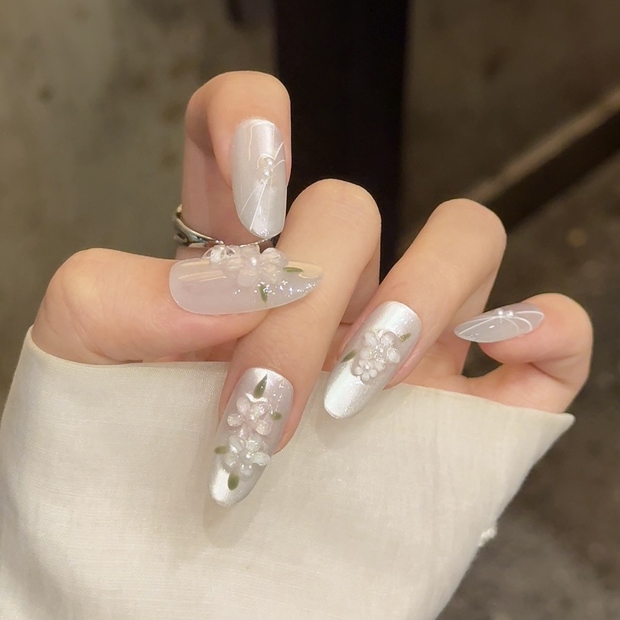10pcs Glitter Sliver Press On  – Nail Art Full Design recenzja i cena