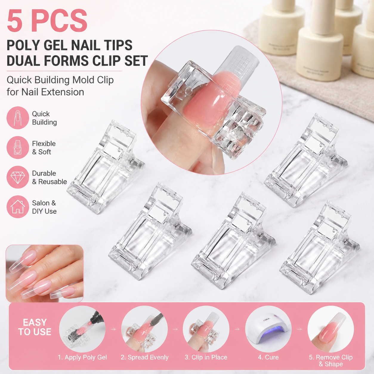 5 Pcs Flexible Soft Poly Gel N – Nail Art Extension recenzja i cena