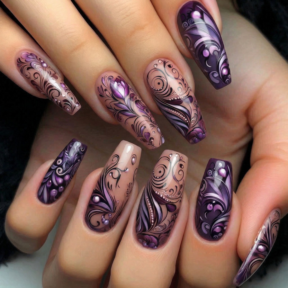Medium fake nails for women gi – Nail Art Full Design recenzja i cena