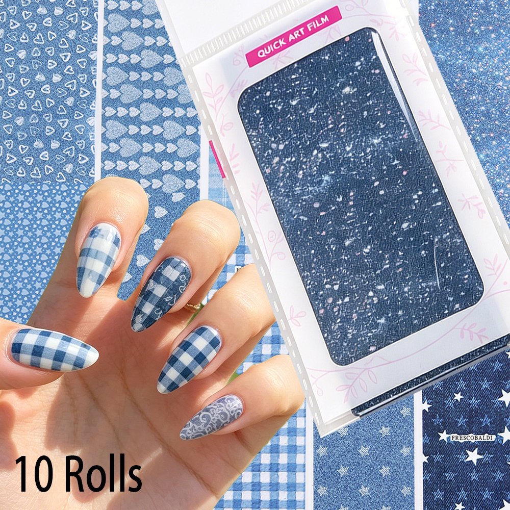 10 Rolls 3.8*20cm Denim Style  – Nail Art Denim recenzja i cena