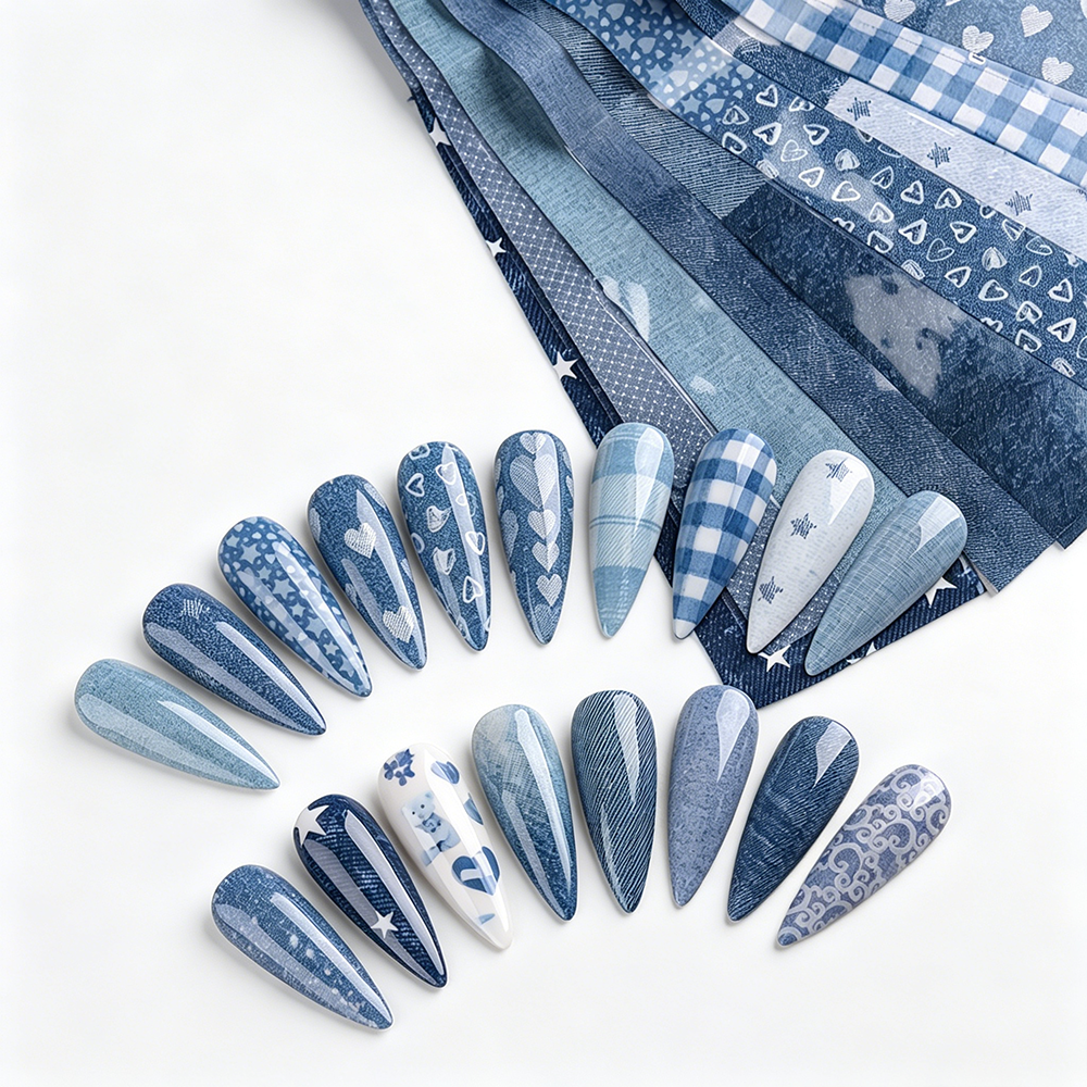10 Rolls 3.8*20cm Denim Style  – Nail Art Denim recenzja i cena