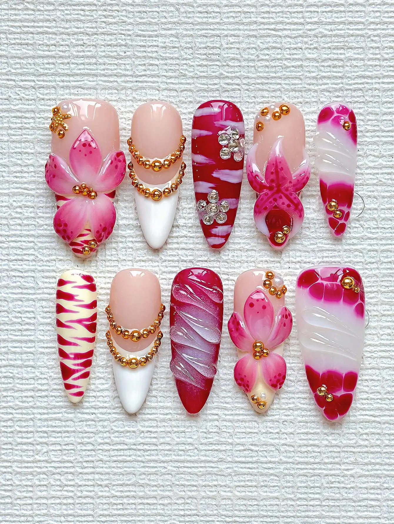 10pcs Y2K Elegant Almond-Shape – Nail Art Ombre recenzja i cena