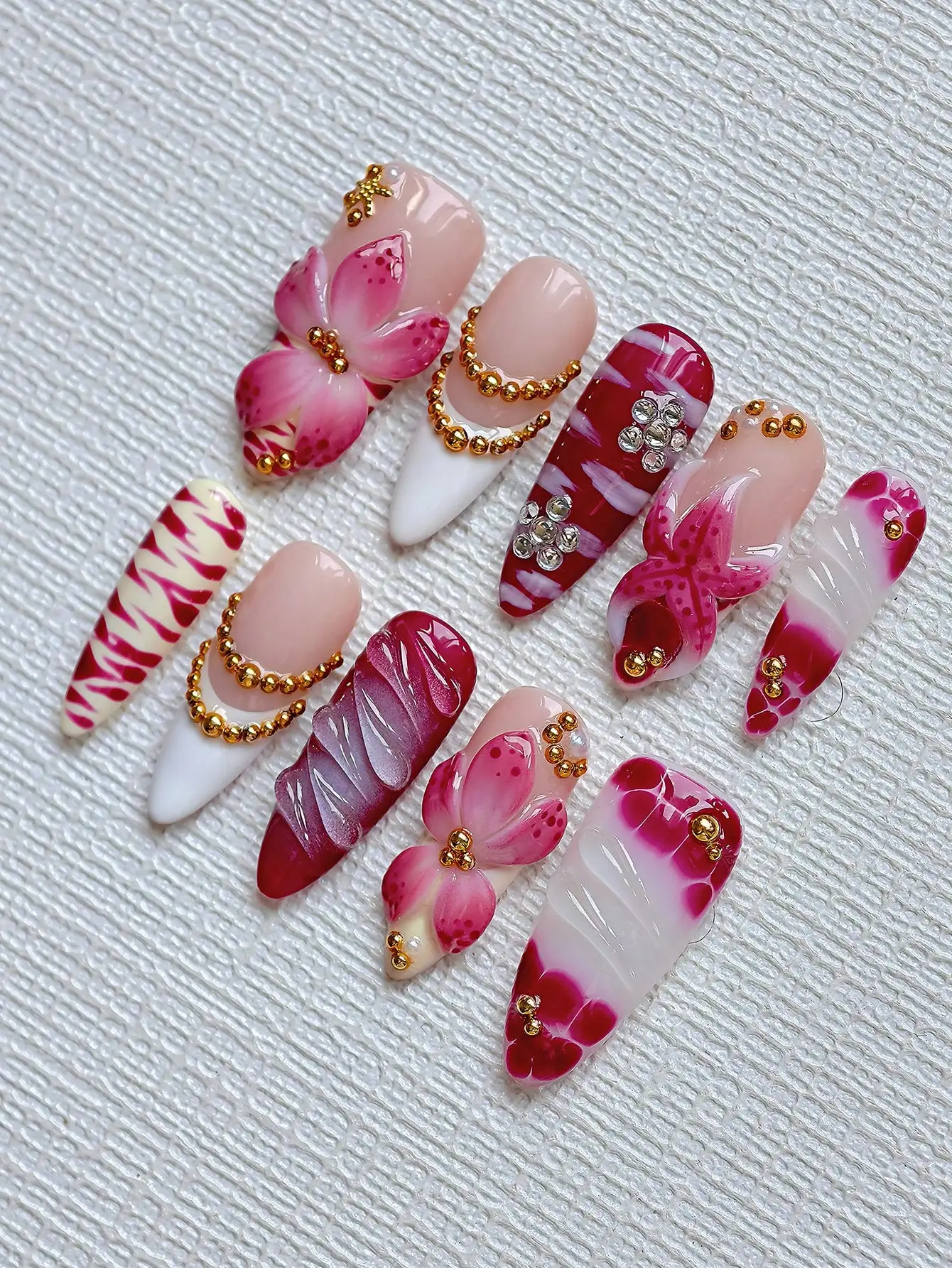 10pcs Y2K Elegant Almond-Shape – Nail Art Ombre recenzja i cena