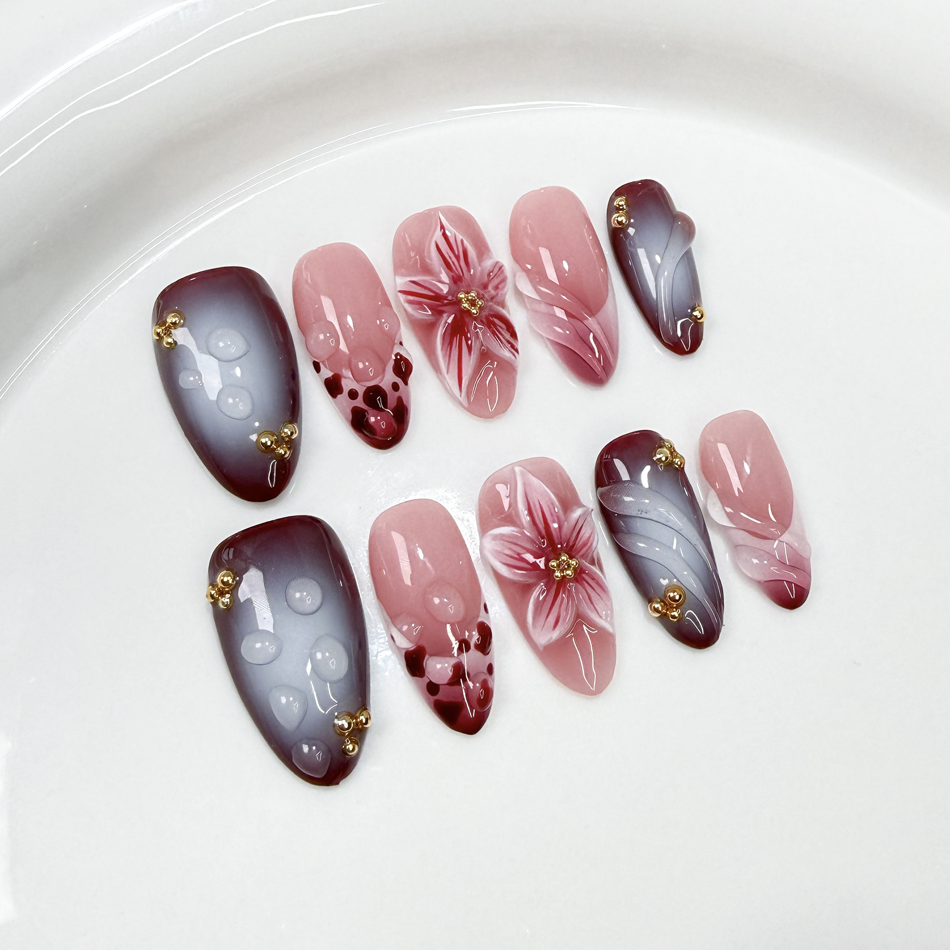 10Pcs Handmade Elegant French  – Nail Art French recenzja i cena