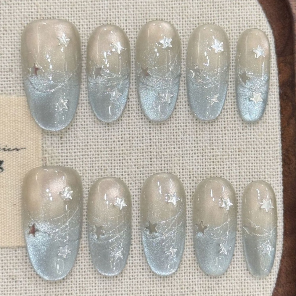 10pcs Cat's Eye Handmade Fake  – Nail Art French recenzja i cena