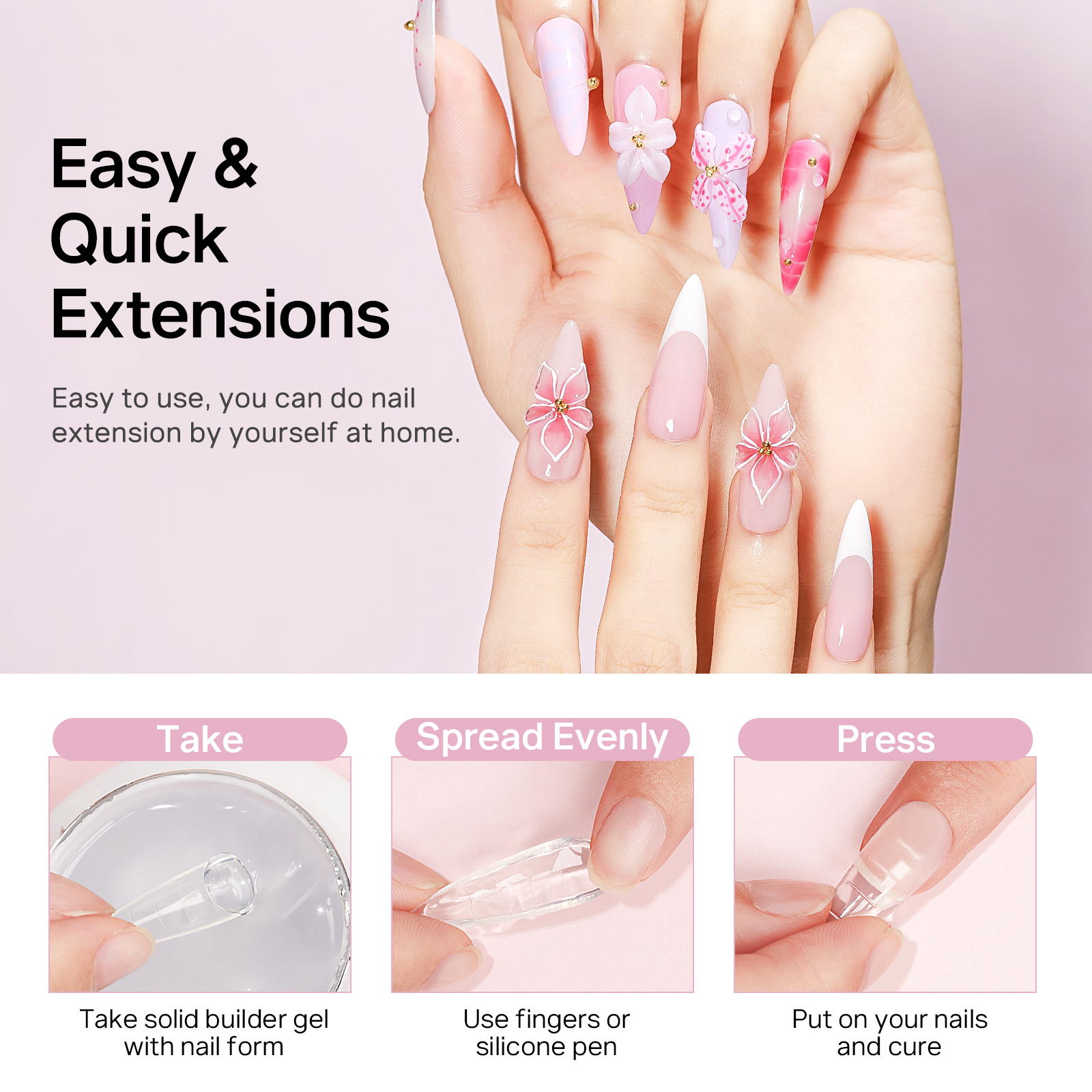 MIZHSE Builder Nail Gel White  – Nail Art Extension recenzja i cena