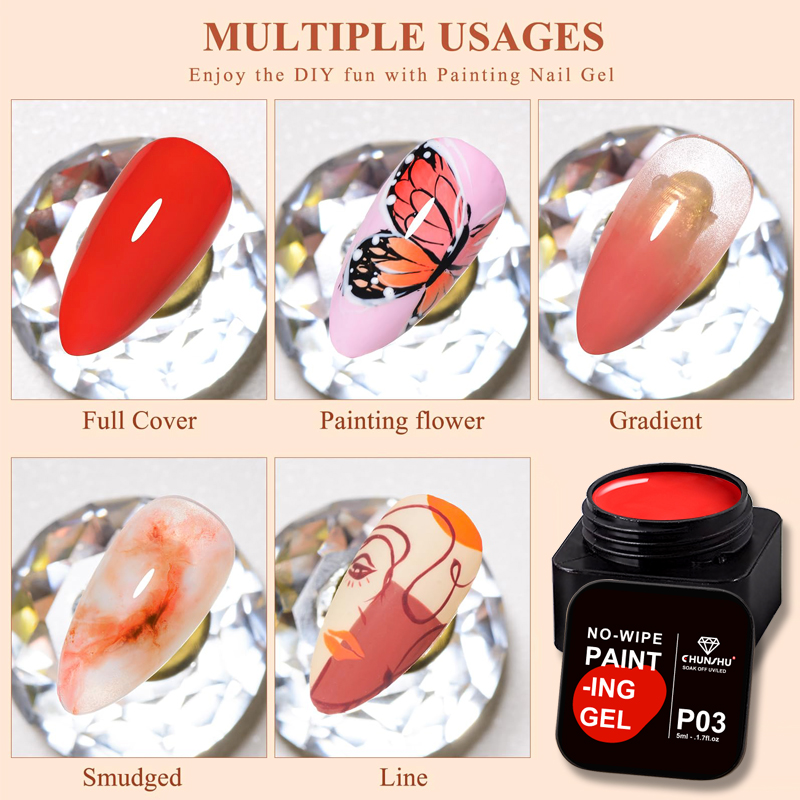 CHUNSHU 5ml No Wipe 4in1 Semi- – Nail Art Full Design recenzja i cena