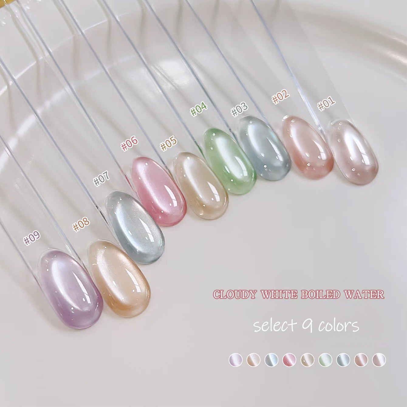 SHAKA 1pcs Clear Cloudy White  – Nail Art Cat Eye Pink recenzja i cena