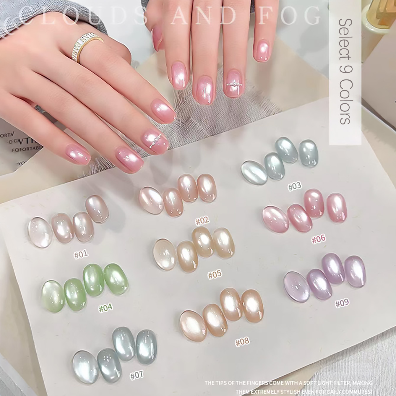 SHAKA 1pcs Clear Cloudy White  – Nail Art Cat Eye Pink recenzja i cena